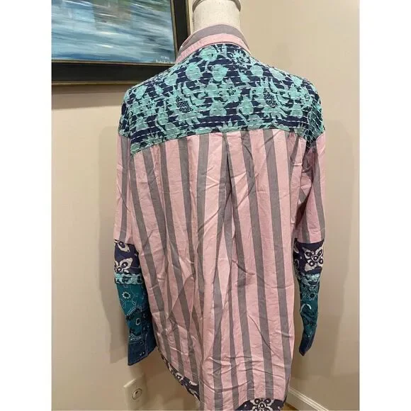 New Free  People Wild Dunes Stripe Shirt Size XS new - Picture 6 of 9